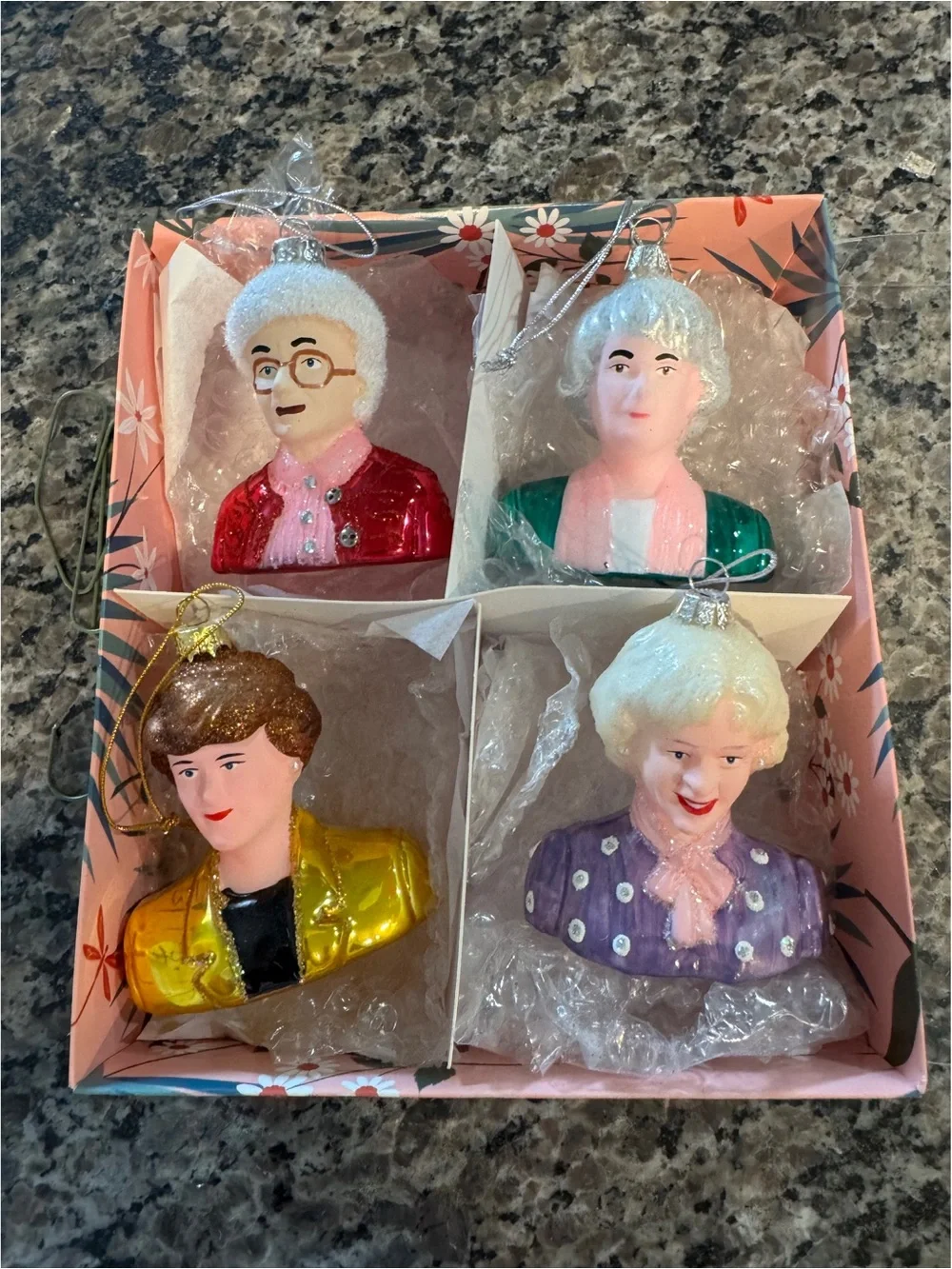 Golden Girls Blown Glass Ornaments